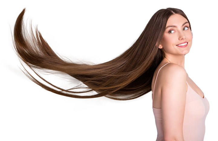 chica con cabello largo